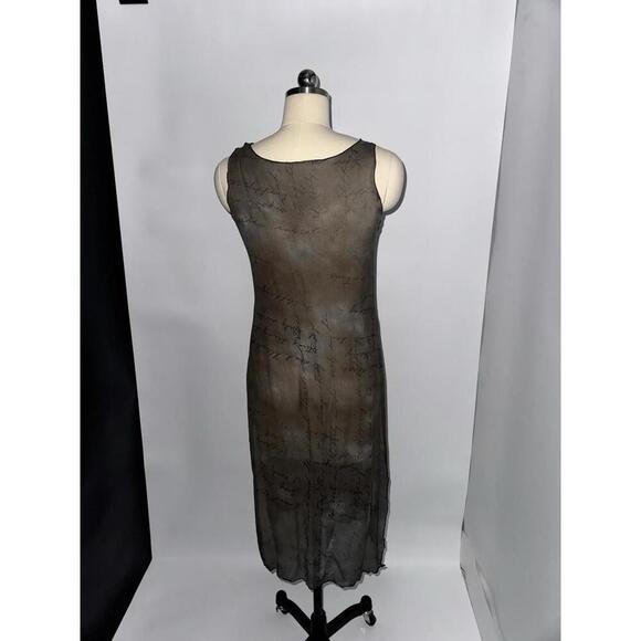 Silk Sheer Tunic Top Chemise Dress Gray No Sz Tag Fits Like S Small - Picture 4 of 7
